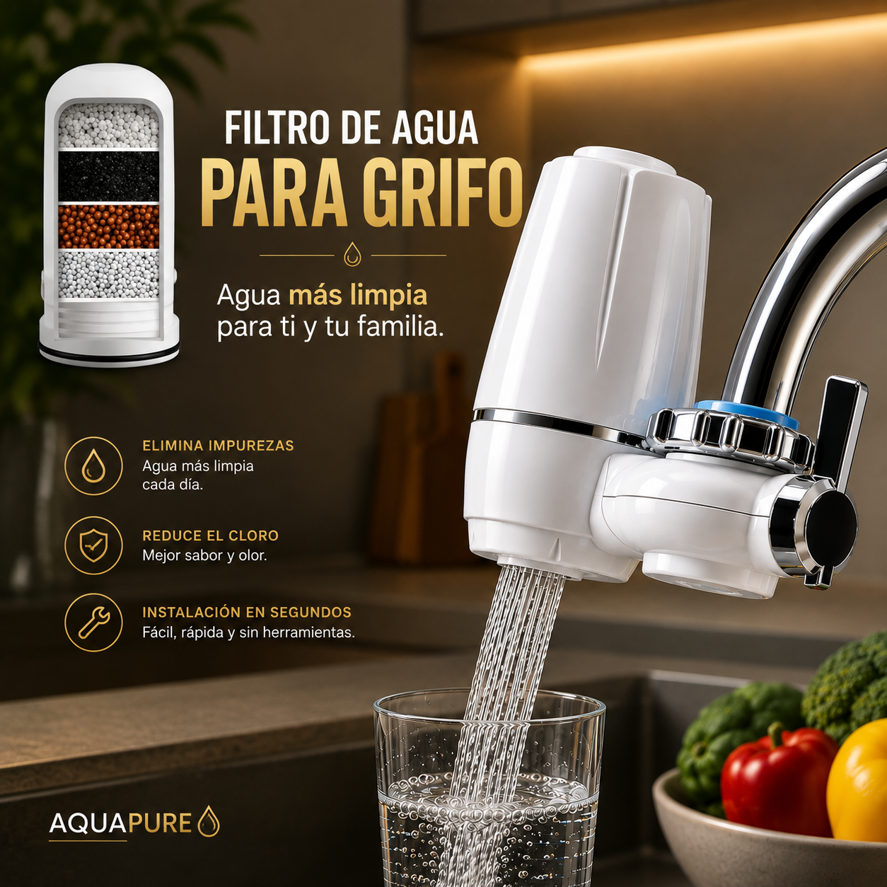 Filtro de Aguâ Para Grifo